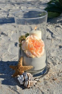 beach wedding candle